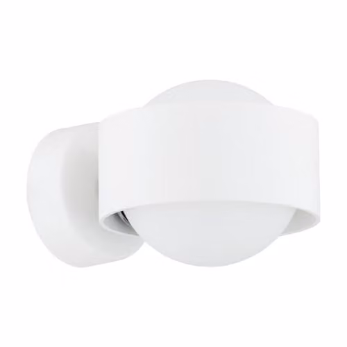 Netlighting Argon Massimo Plus Outdoor Globe Wall Lamp with White Structure and Opal Matt Glass Sphere, IP44