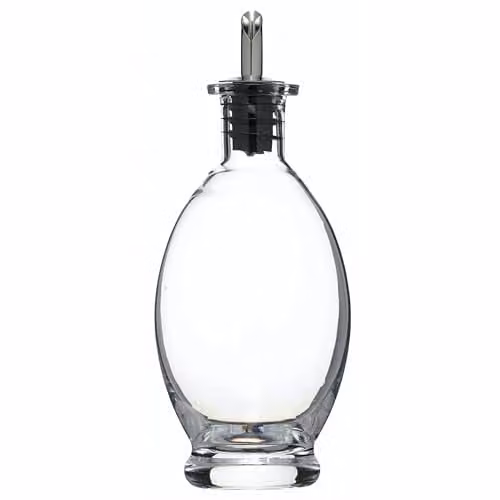 KitchenCraft Italian Bellied Glass Oil and Vinegar Bottle, Transparent, 400ml