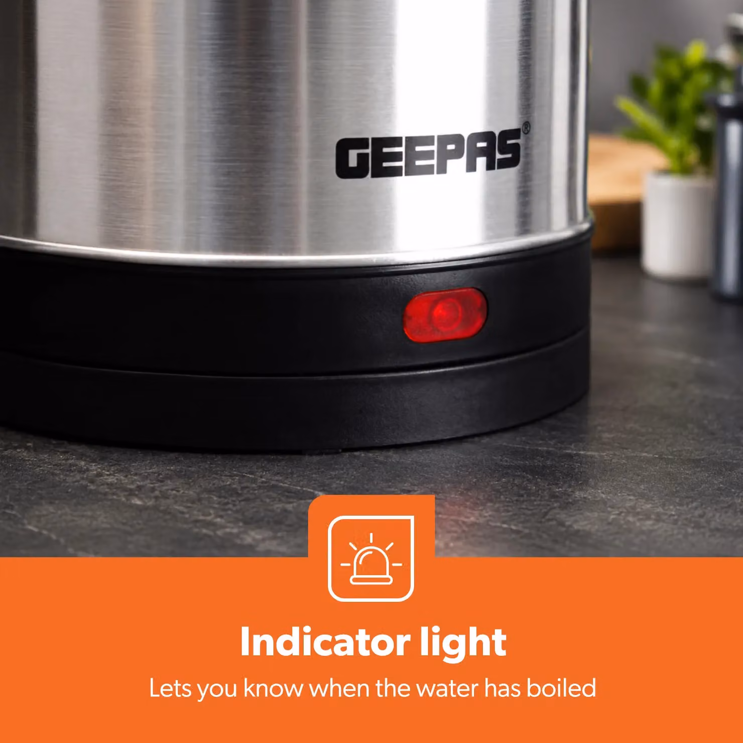 Geepas Stainless Steel Electric Kettle with Auto Shut-off, Silver, 1.8 l – 3