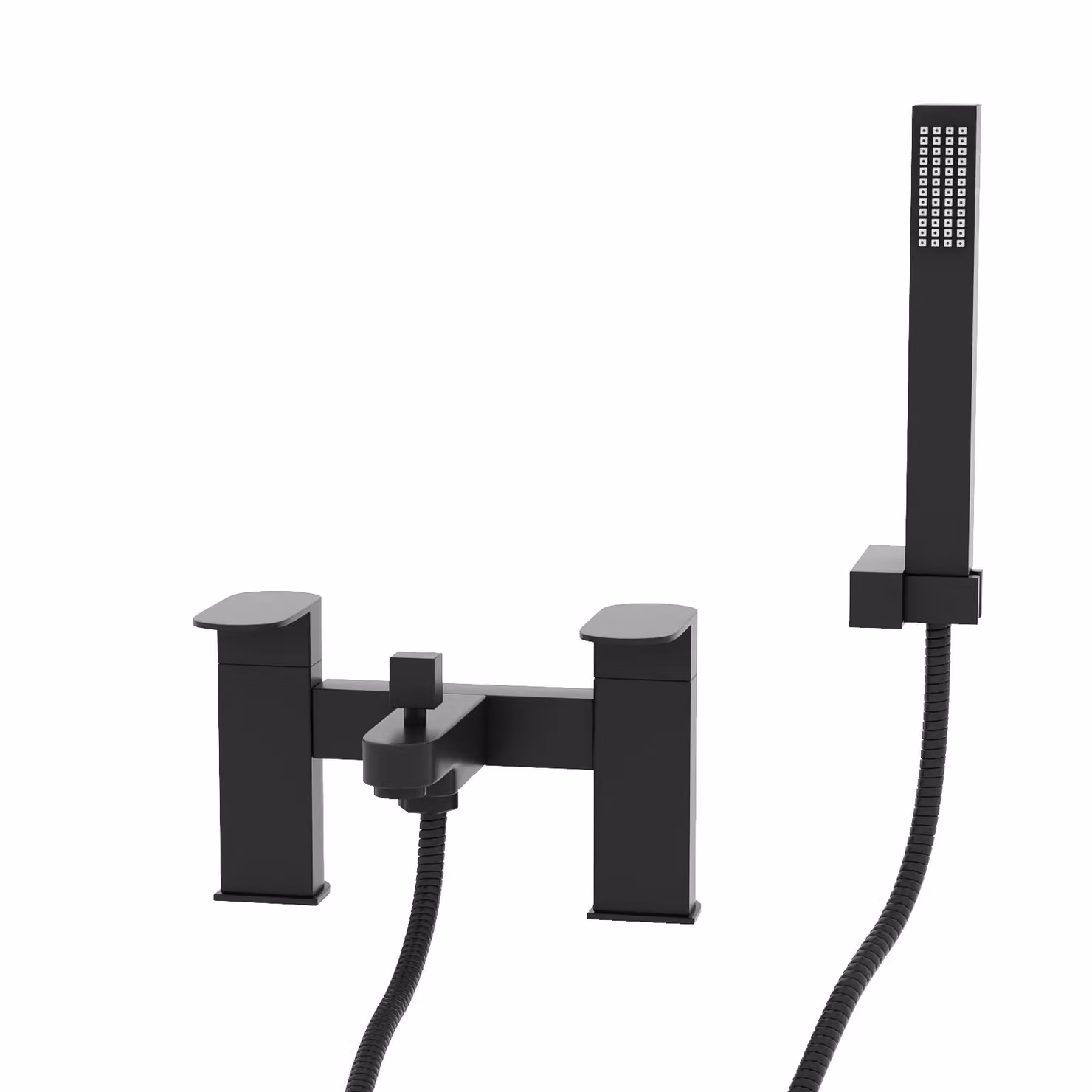 Nes Home Luxury Bath Filler Tap and Shower Mixer Kit with Handset in Matte Black – 2