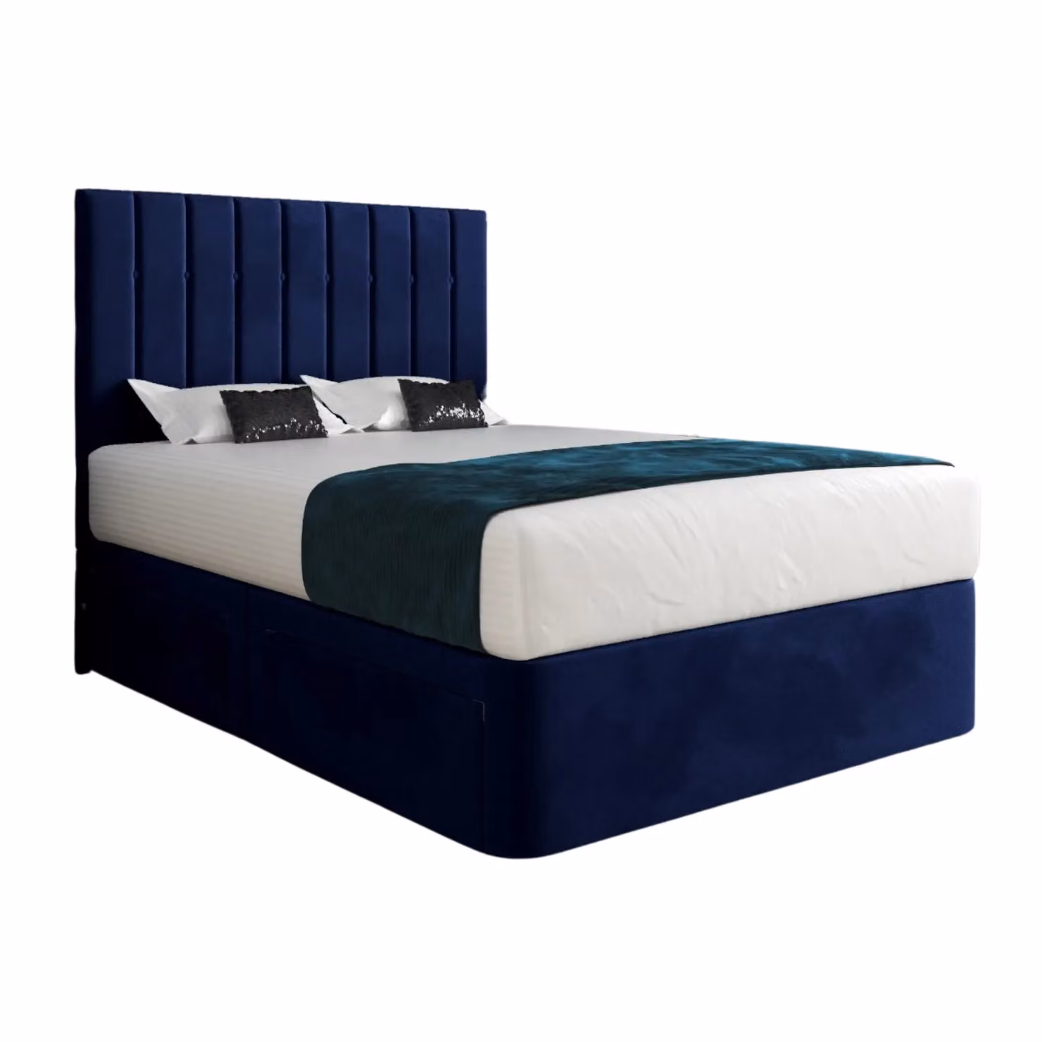 Casani Marcelo Small Single Upholstered Velvet Bed Frame in Blue – 5