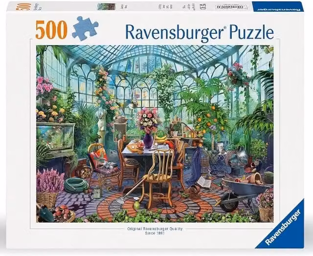 Ravensburger Morning Greenhouse 500 Piece Jigsaw Puzzle in Multicolour and Green