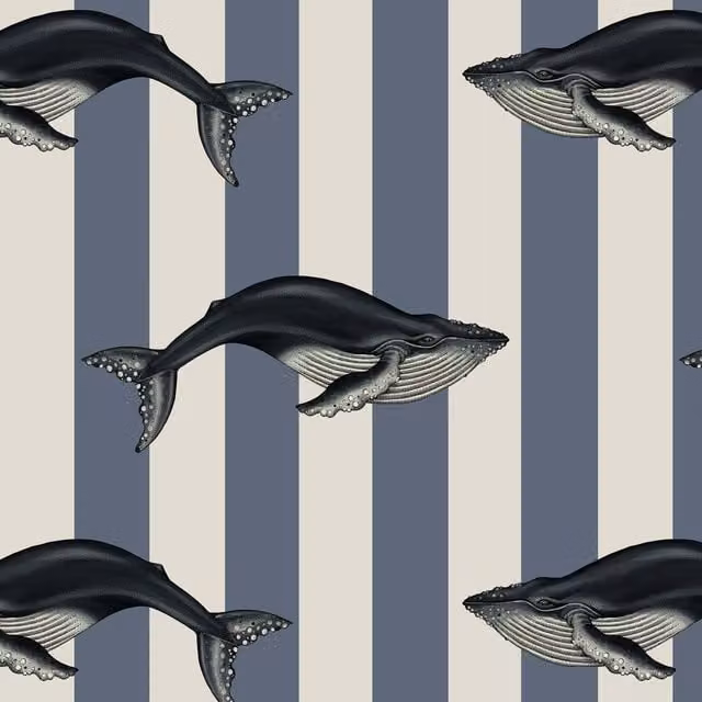 House of Hackney Baleana Wallpaper in Blue