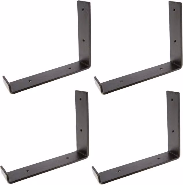 Hammer and Tongs Black Iron Scaffold Board Shelf Brackets, Pack of 4, Diameter: 23.5 cm