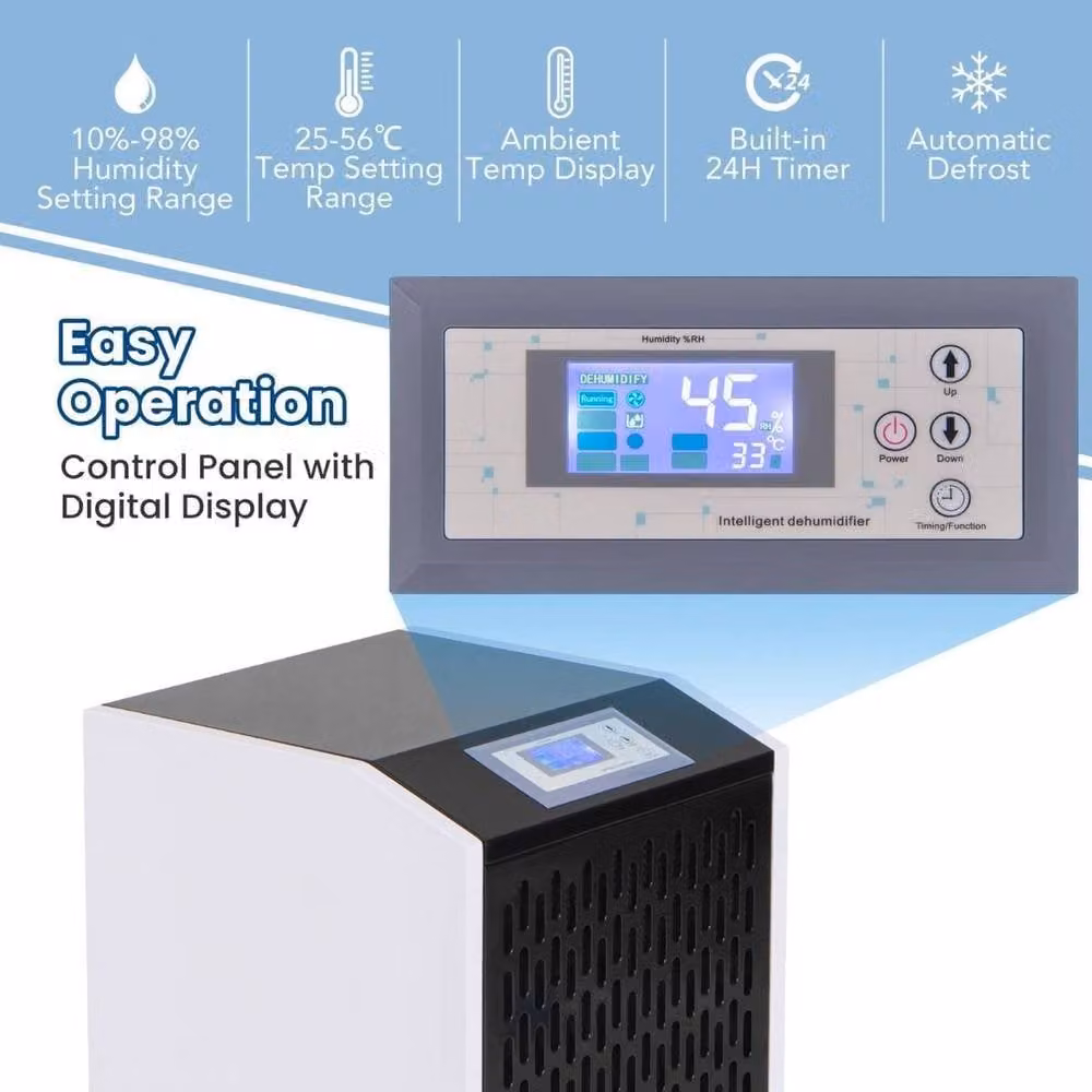 Costway 120L Commercial Dehumidifier in White – 8