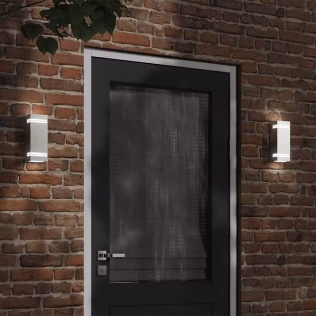Berkfield Home Modern Silver Stainless Steel Outdoor Wall Light