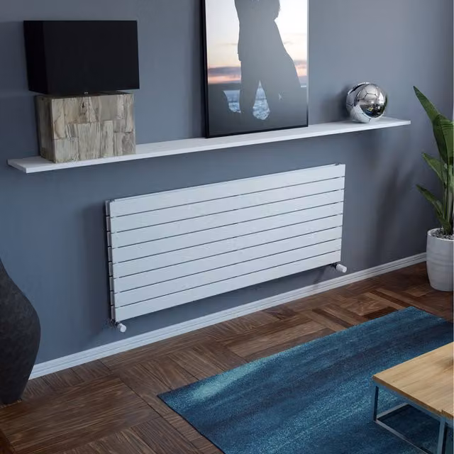 Agadon Panio Duplex Horizontal Flat Panel Designer Radiator in White, W/D/H: 150 x 59.5 x 6.7 cm