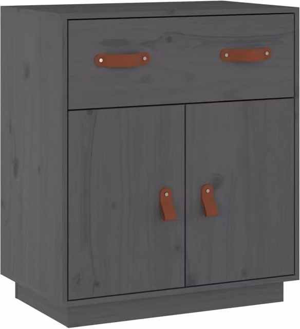 Berkfield Home Grey Rustic Solid Wood Pine Sideboard W/D/H: 65.5 x 40 x 75 cm – 1