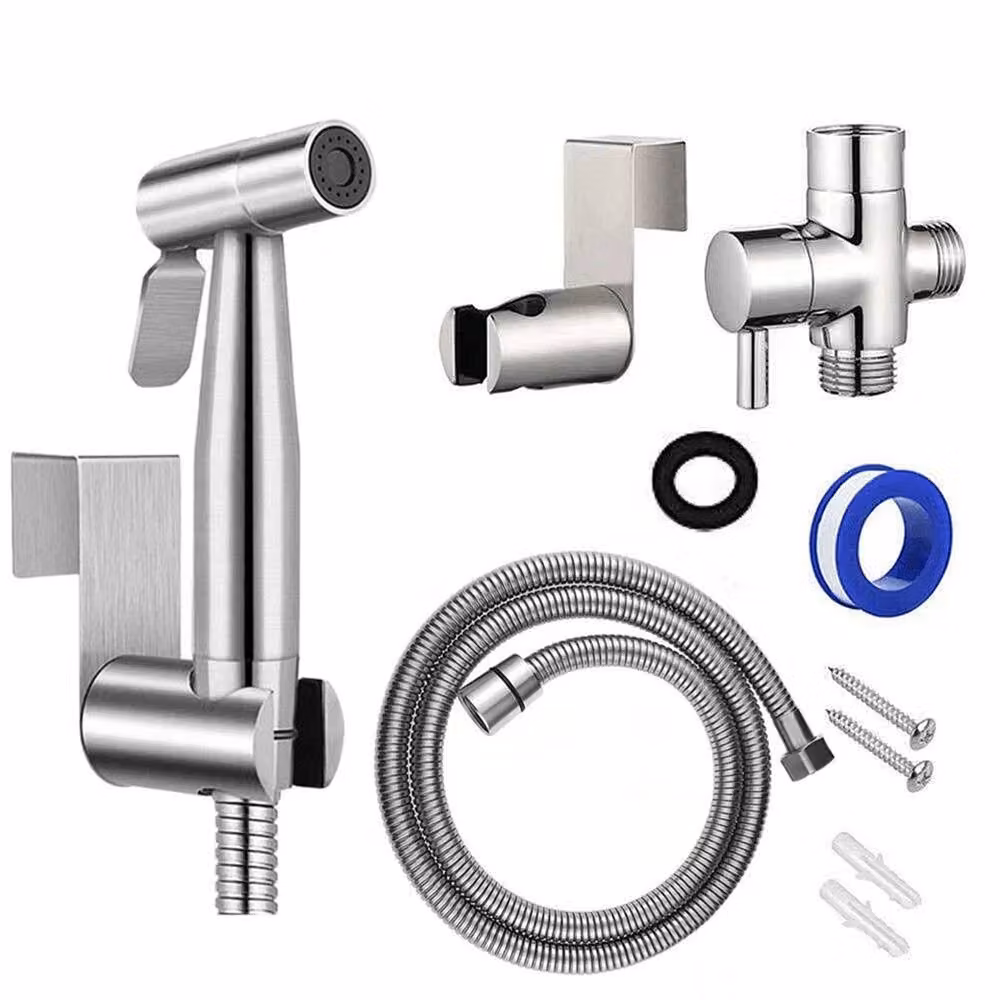 Nordara Luxury Handheld Bidet Toilet Jet Spray Hygienic Shower Kit in Silver Stainless Steel – 2