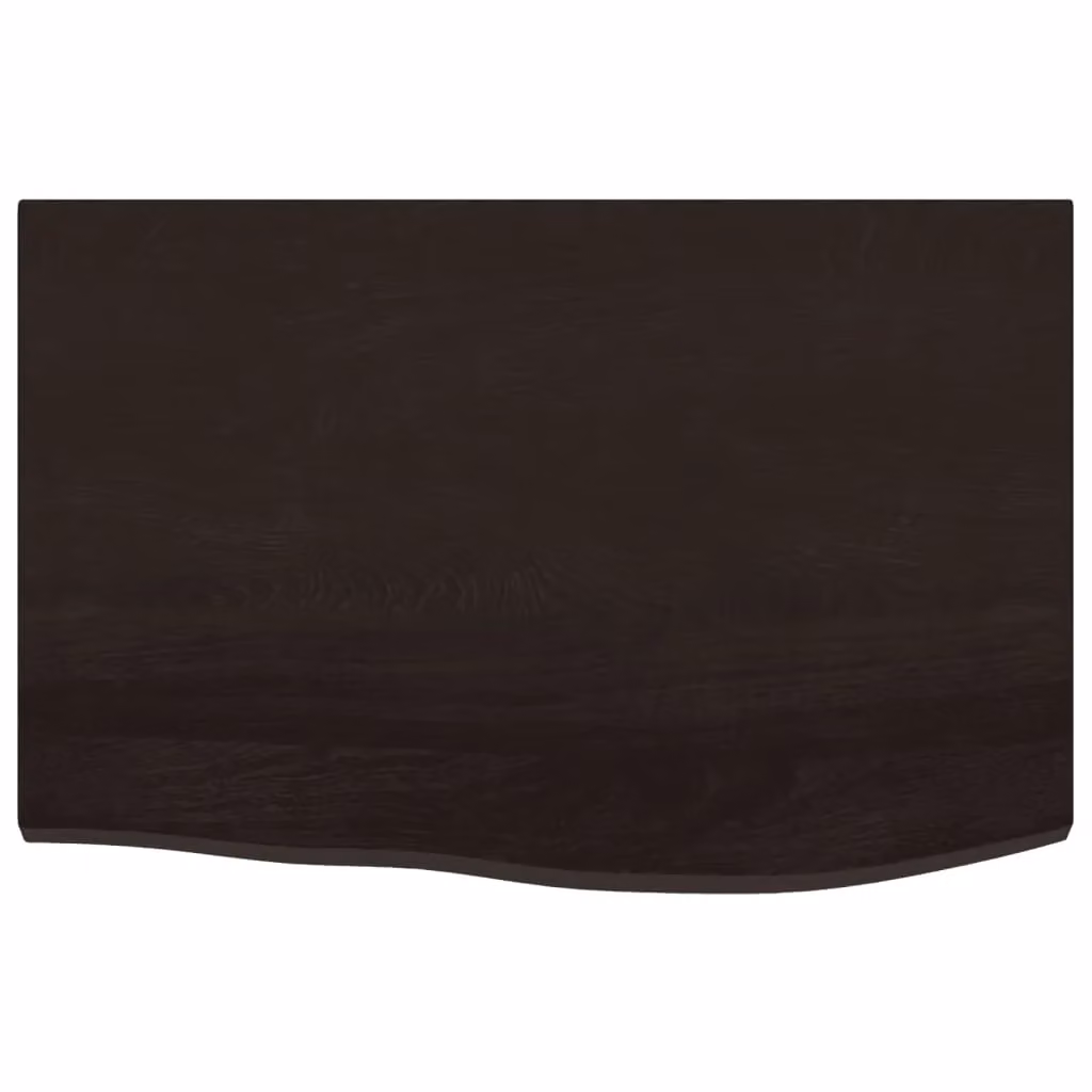 Berkfield Home Bathroom Countertop in Dark Brown Treated Solid Wood with Grey, W/D/H: 60 x 40 x 2 cm – 3