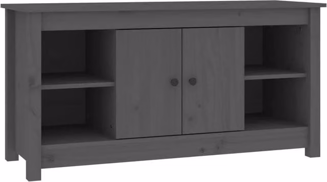 Berkfield Home Grey Rustic Solid Wood Pine TV Cabinet W/D/H: 103 x 36.5 x 52 cm – 1