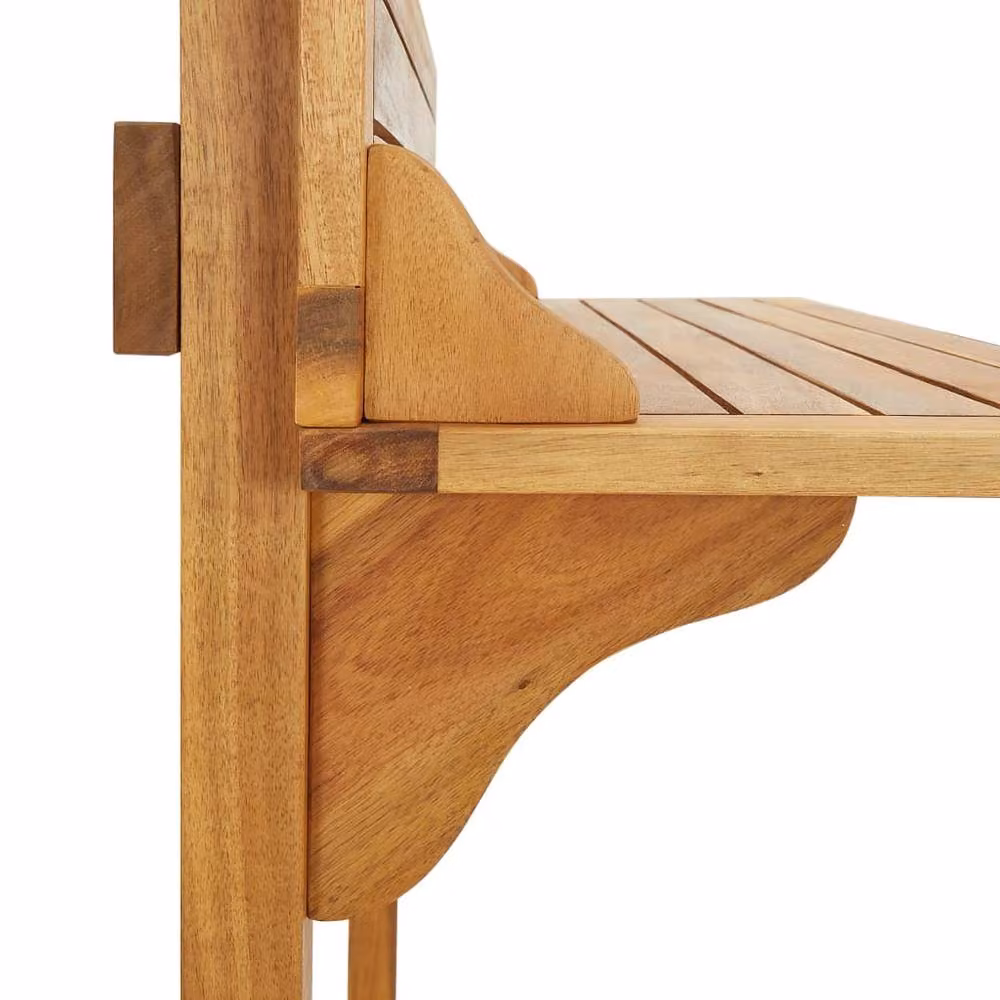 Berkfield Home Balcony Bar Table in Brown Solid Acacia Wood, W/D/H: 90 x 37 x 122.5 cm – 3