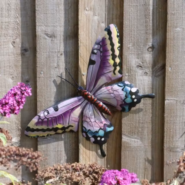 Betley Butterfly Metal Wall Decoration in Purple