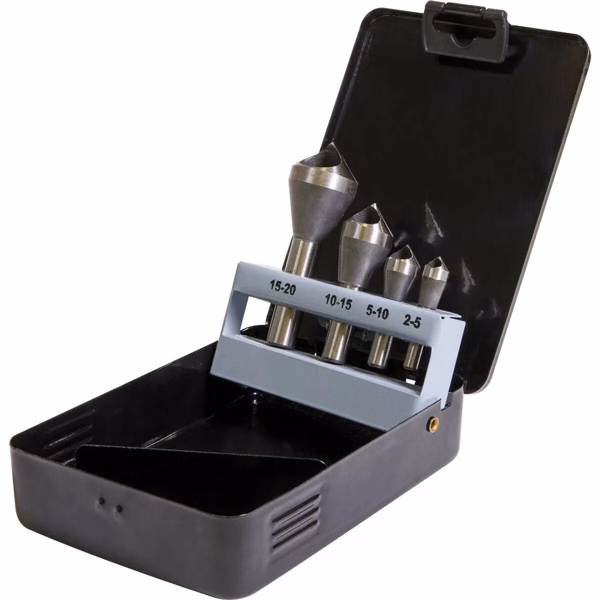 Loops 4 Piece Slotted Deburring Countersink Drill Bit Set, 90 Degree, 2 to 20mm, Silver and Multicolour – 2