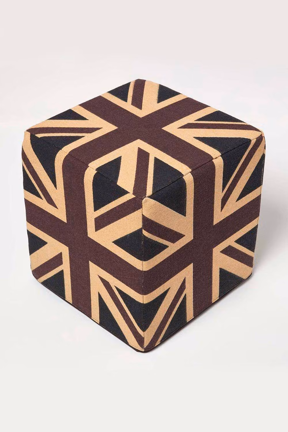 Homescapes Vintage Union Jack Cotton Cube Pouffe in Multicolour – 3