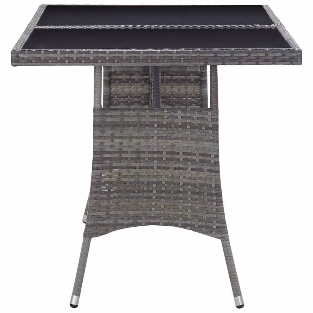 Berkfield Home Modern Grey Poly Rattan Garden Table W/D/H: 140 x 80 x 74 cm – 2