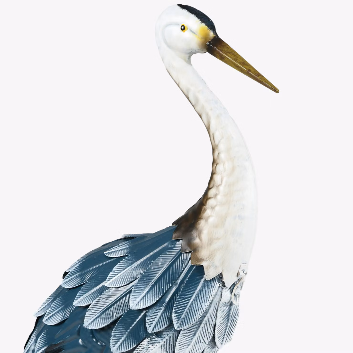 Outsunny Heron Metal Garden Statue Ornament in Blue and White – 6