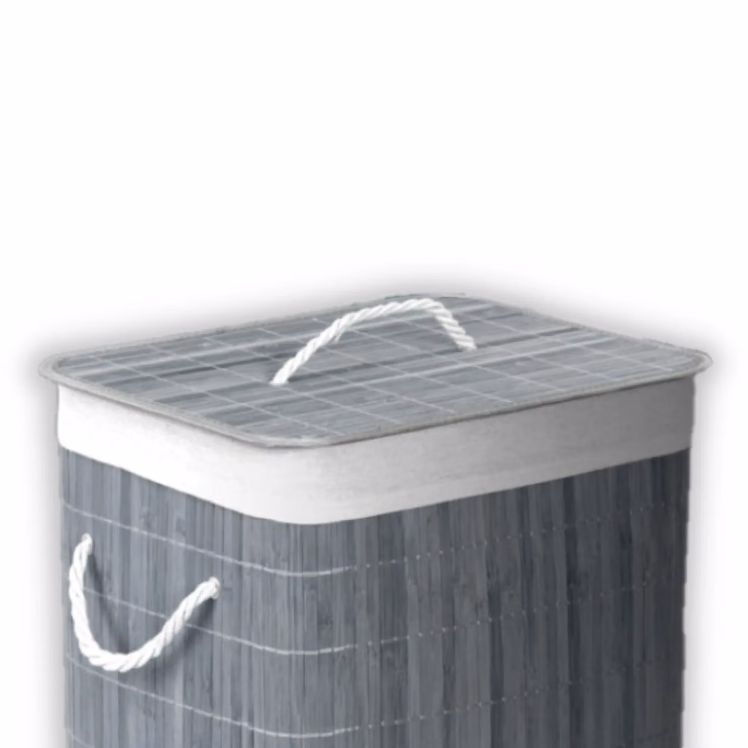 HomeSpace Direct Bamboo Laundry Hamper Basket with Removable Fabric Bag and Handles, Grey – 2