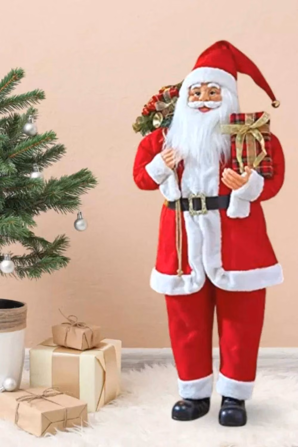 Marco Paul Red and White Santa Claus Christmas Figure Decoration, Height: 110 cm – 3
