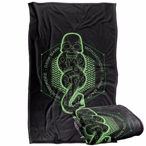 Warner Bros. Harry Potter Morsmordre Dark Mark Icon Super Soft Fleece Throw Blanket, Multicolour, W: 91 cm, D: 147 cm – 1