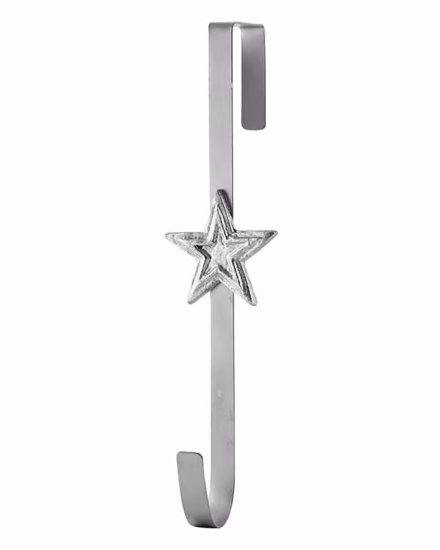 Dibor Silver Star Metal Over Door Christmas Wreath Hanger Hook – 2