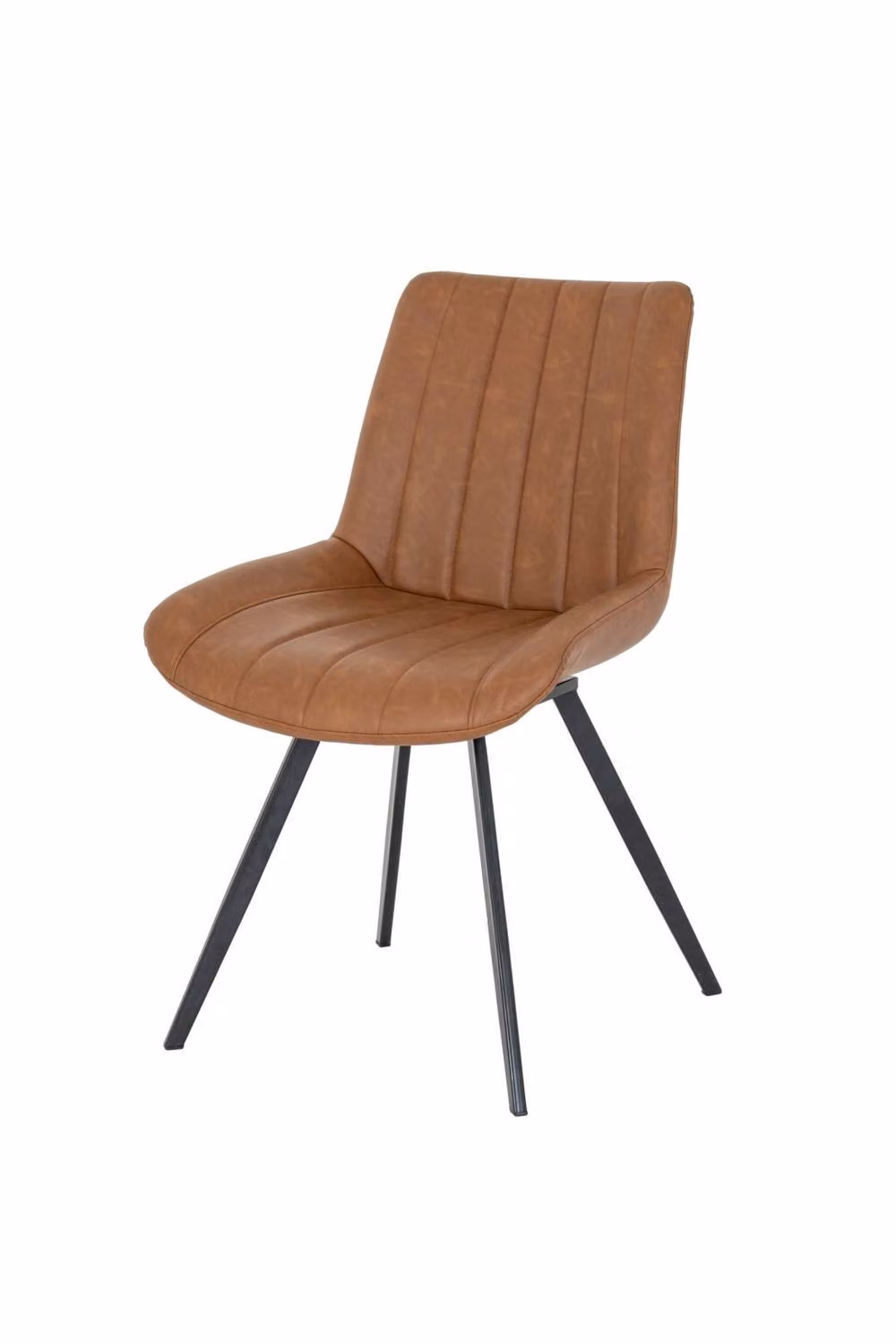 KDMD Malmo Brown Synthetic Leather Swivel Dining Chair with Scandinavian Design – 2