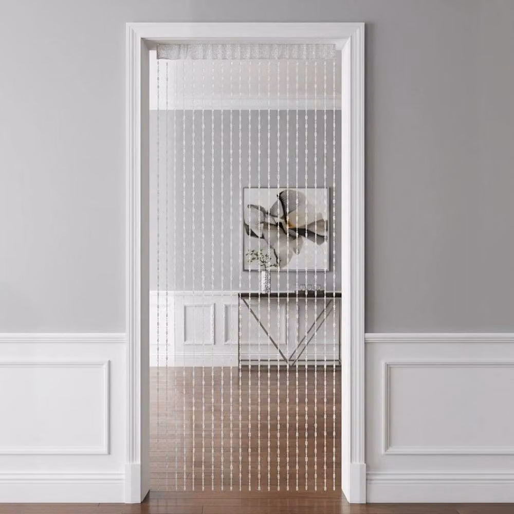 FORGEVIO Clear Acrylic Beaded Door Curtain with Semi-Transparent Strings – 2