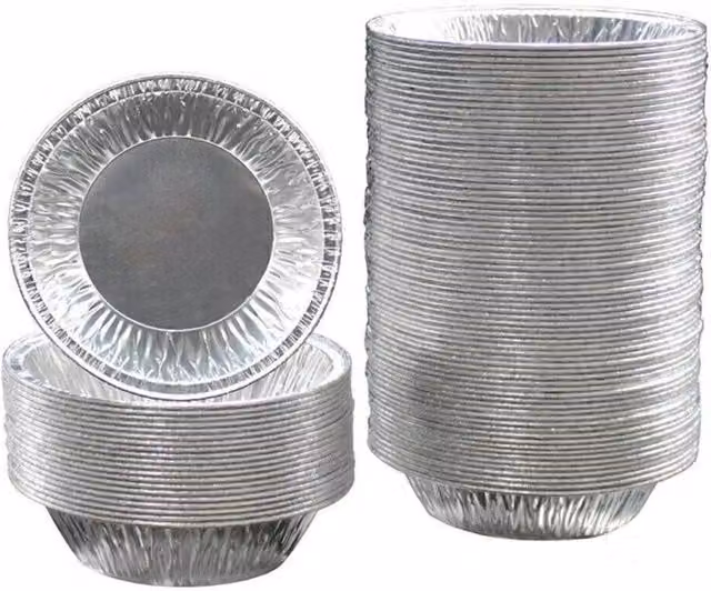 SPETLEK 100 Pieces Silver Round Aluminium Foil Tart Tins – 1