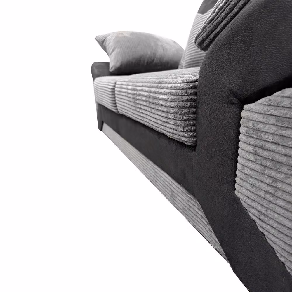 Furnishings For Less UK Dino 2 Seater Fabric Sofa in Grey with Scatter Back Cushions W/D/H: 155 x 90 x 95 cm – 3
