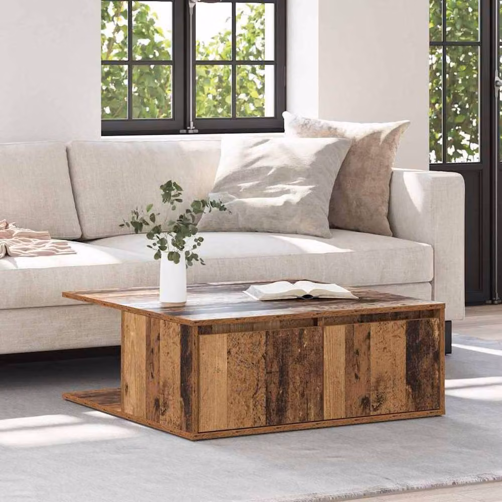 Berkfield Home Modern Square Coffee Table in Brown, W/D/H: 80 x 80 x 31 cm – 4