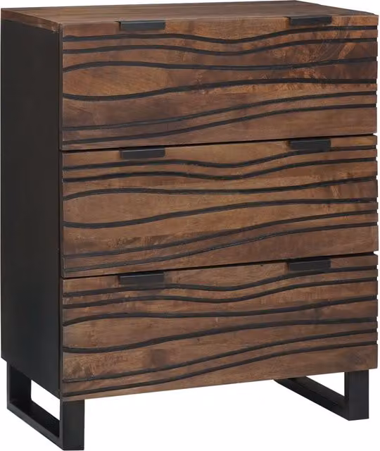 Berkfield Home Sideboard in Brown Solid Mango Wood, W/D/H: 60 x 33.5 x 75 cm