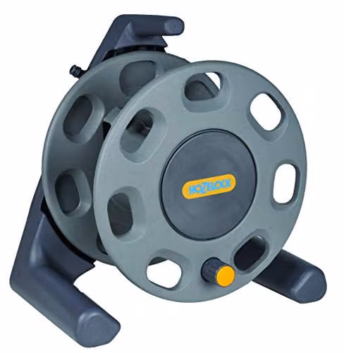 Hozelock Freestanding Compact Manual Hose Reel, 30m, Grey