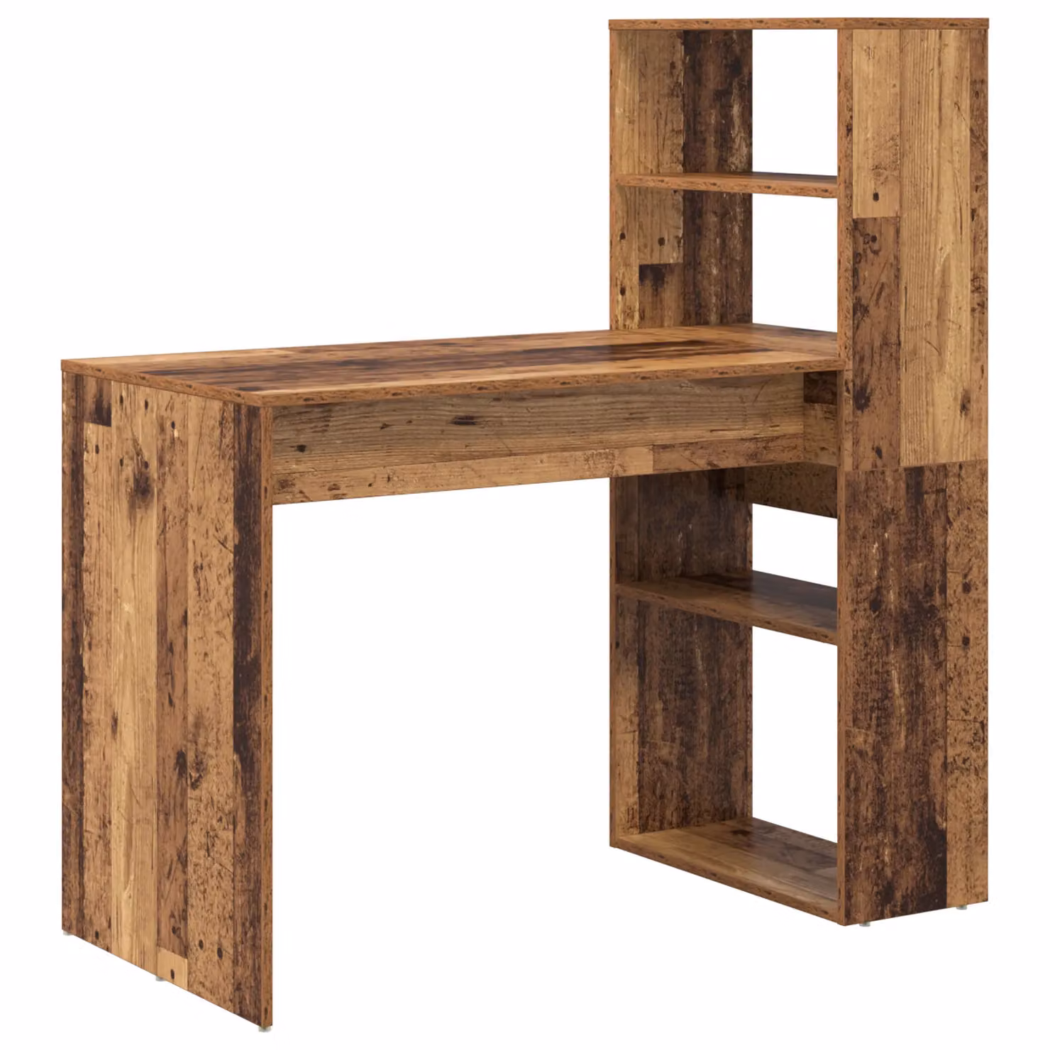 Berkfield Modern Writing Desk with Storage in Brown and Multicolour, W/D/H: 113 x 54 x 120 cm – 2