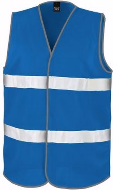 Result Core Enhanced Unisex Polyester Vis Vest in Blue and Grey, Size: Small
