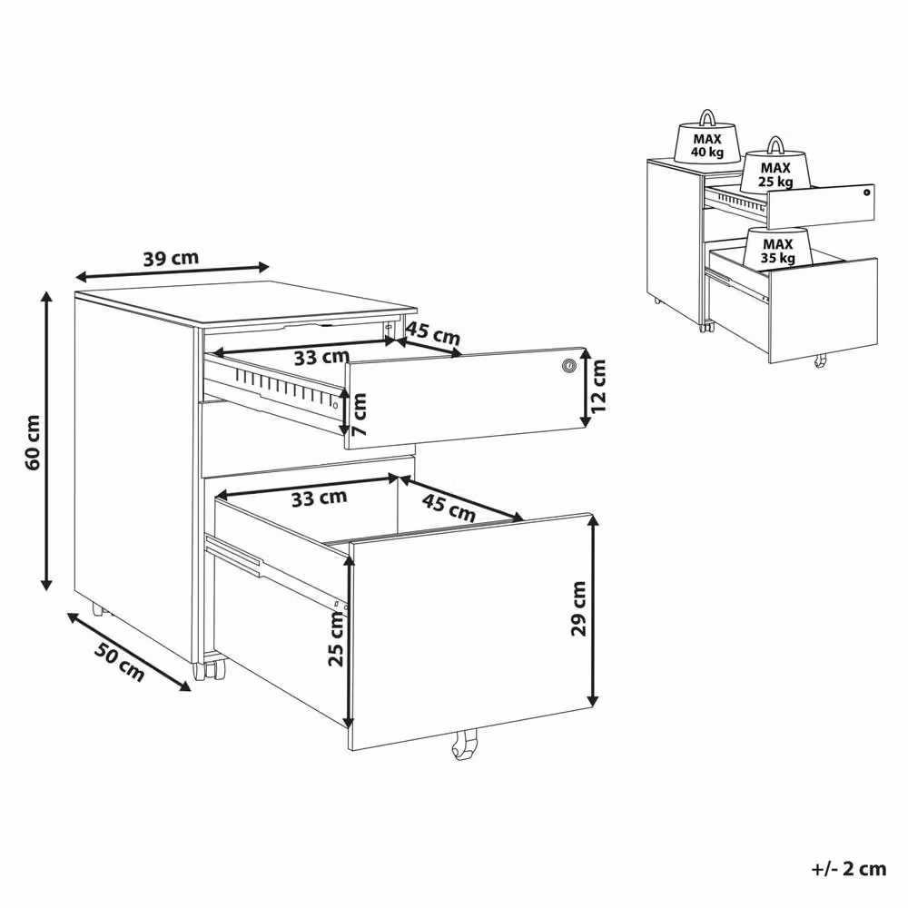 Wyld and Coco Light Blue Metal 3-Drawer Lockable Storage Unit with Castors – 2