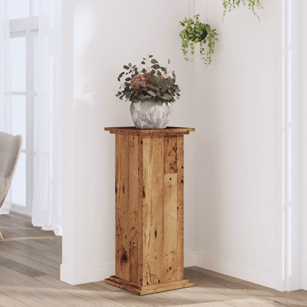 Berkfield Home Modern Plant Stand in Brown Wood, W/D/H: 33 x 33 x 80 cm – 2