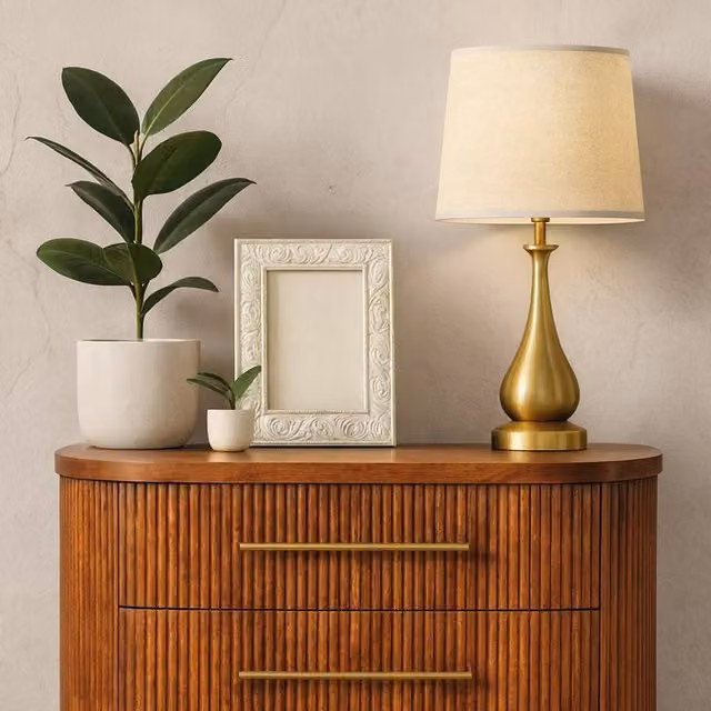 Artisan Furniture Emerson Ribbed 3-Drawer Mango Wood Chest in Brown
