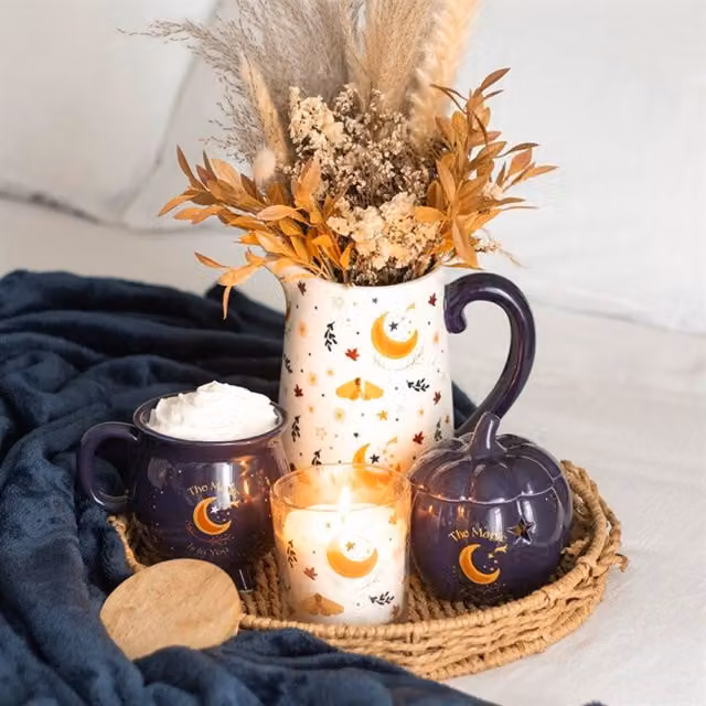 KDMK Autumn Magic Spiced Vanilla Tabletop Candle in White Glass Jar