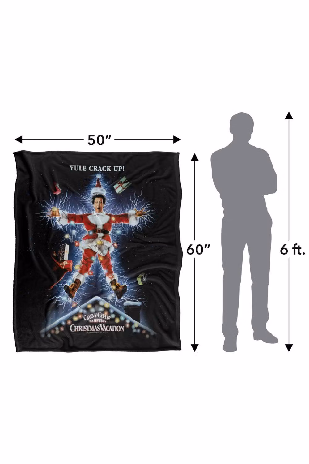 Warner Bros. Christmas Vacation Movie Poster Super Soft Fluffy Polyester Throw Blanket in Multicolour, Large – 3