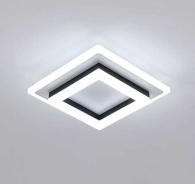 COMELY 24W Square LED Ceiling Light in Black with Cool White Light – 1