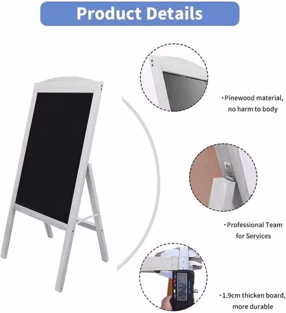 NESTLUNE White Heavy Duty A Frame Sandwich Board Chalkboard Easel Sign – 1
