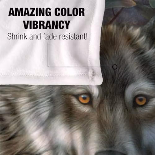 JQ Licensing Wolf and Pups Silky Touch Super Soft Throw Blanket, Multicolour, W: 152 cm, D: 127 cm – 3
