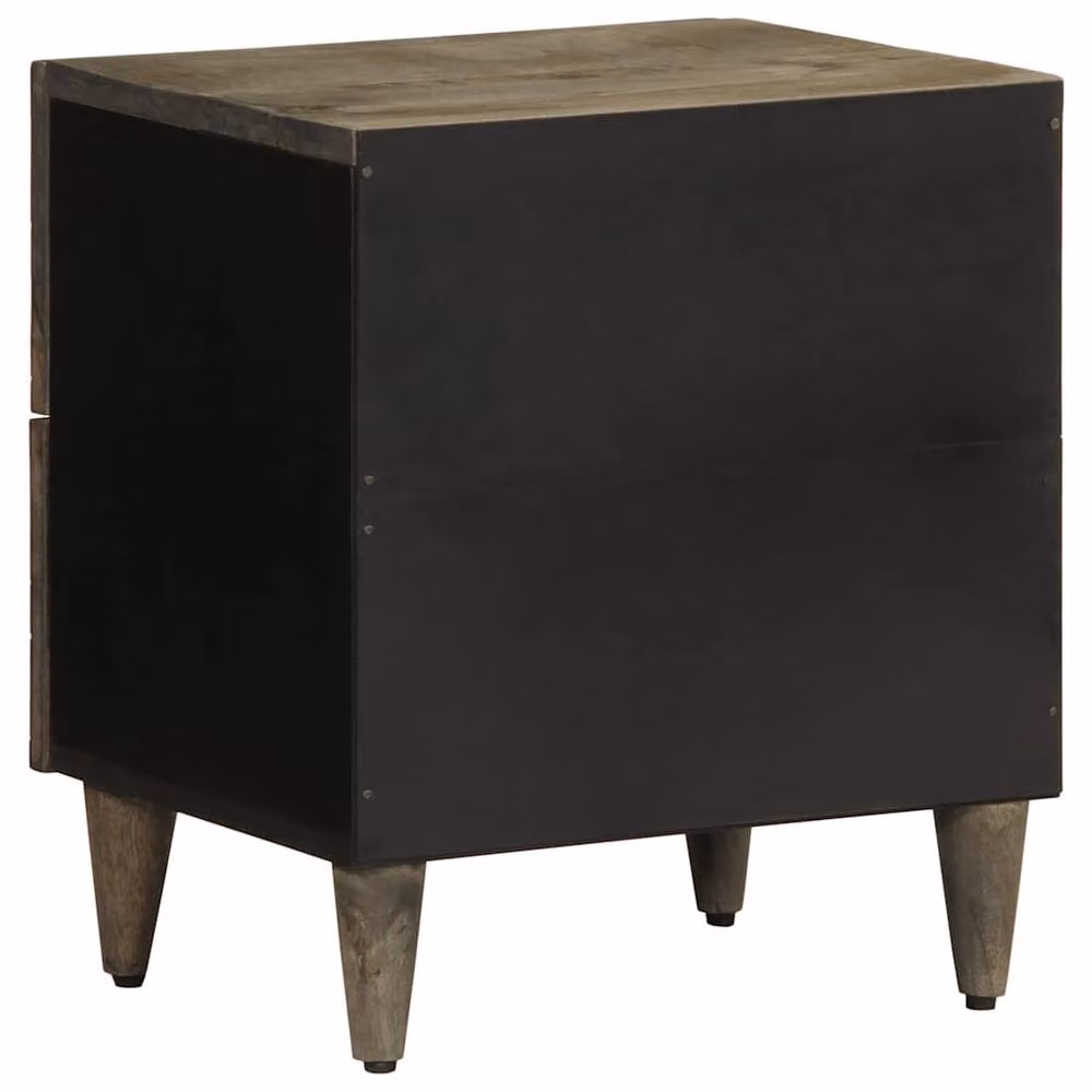 Berkfield Home Beautiful Set of 2 Light Grey Solid Wood Bedside Cabinets W/D/H: 40 x 33 x 46 cm – 4