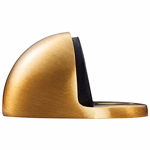 Loops Floor Mounted Oval Doorstop in Satin Brass