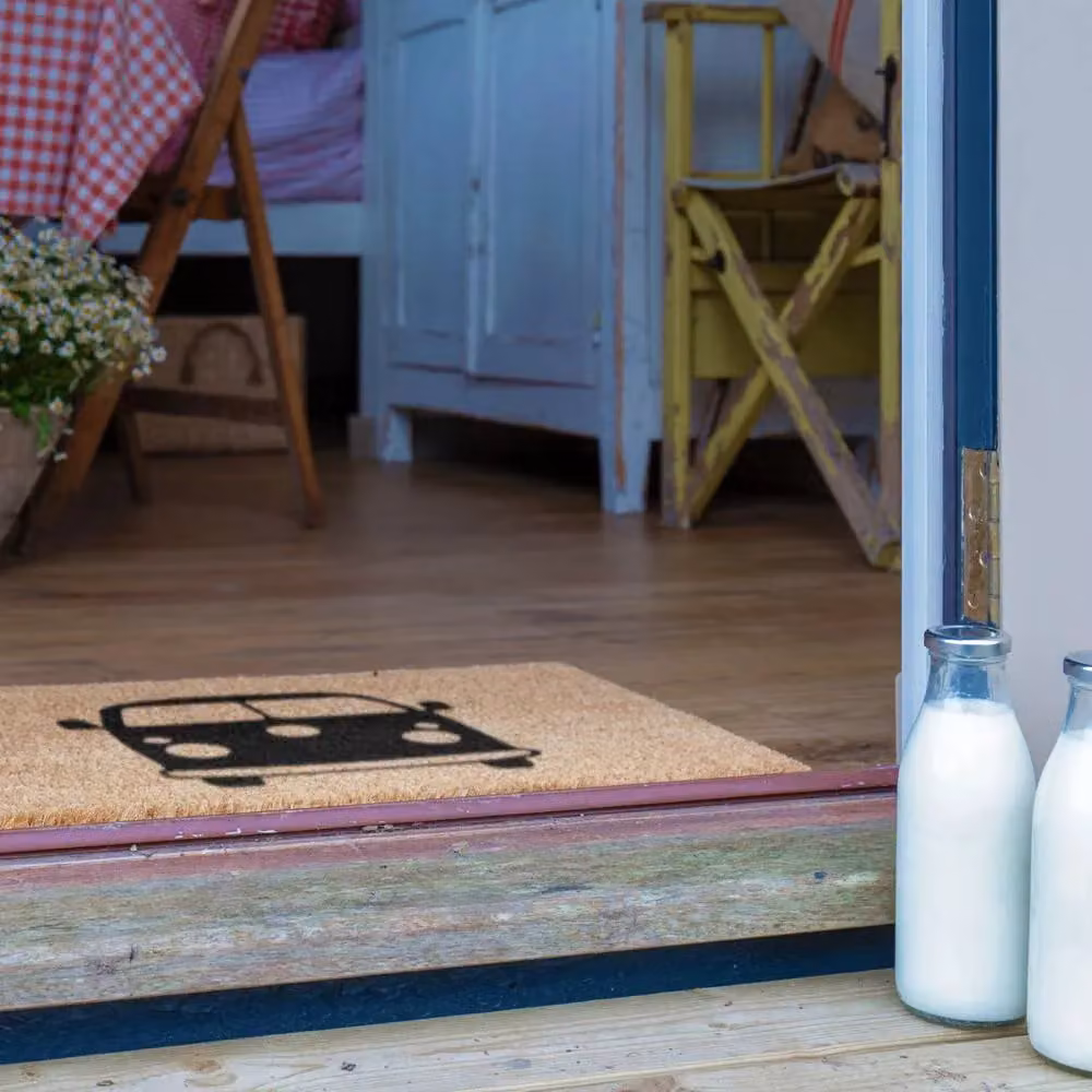 Artsy Mats Campervan Country Coir Doormat in Grey and Brown, W/D/H: 90 x 60 x 1 cm – 2