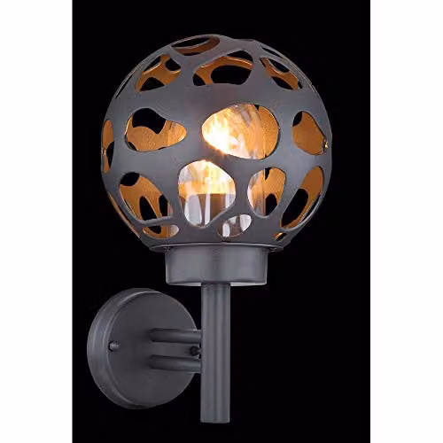 Netlighting Hilario Outdoor Sphere Wall Lamp in Anthracite with Transparent Glass, IP44 – 2