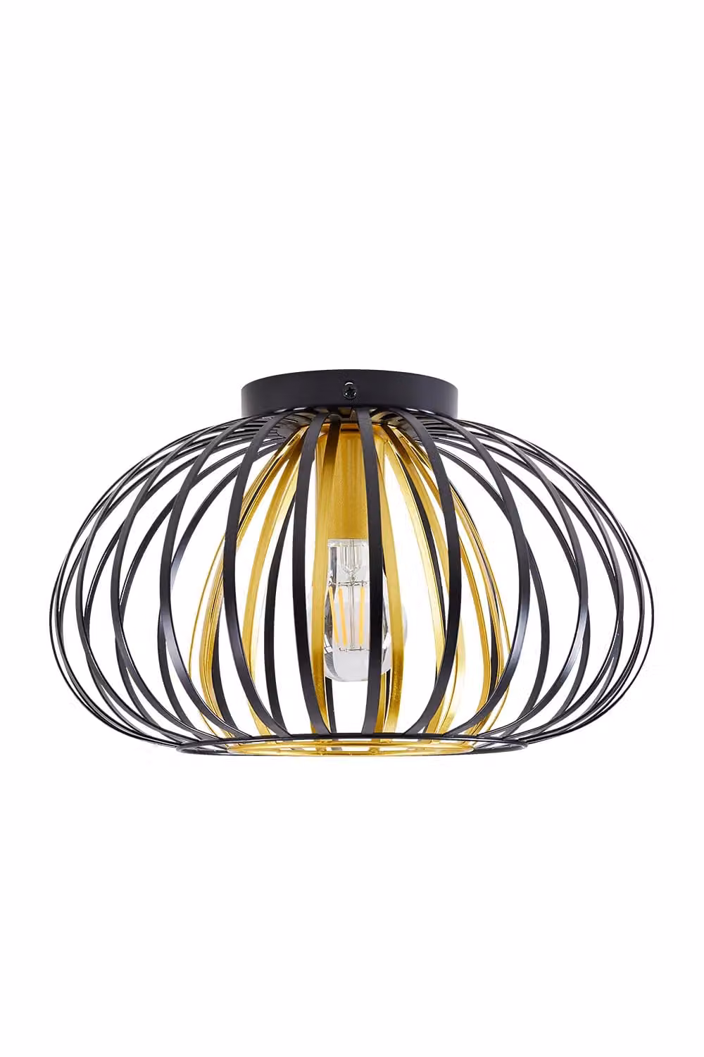 H&O Direct Metal Lantern Shape E27 1-Light Ceiling Light in Black – 2