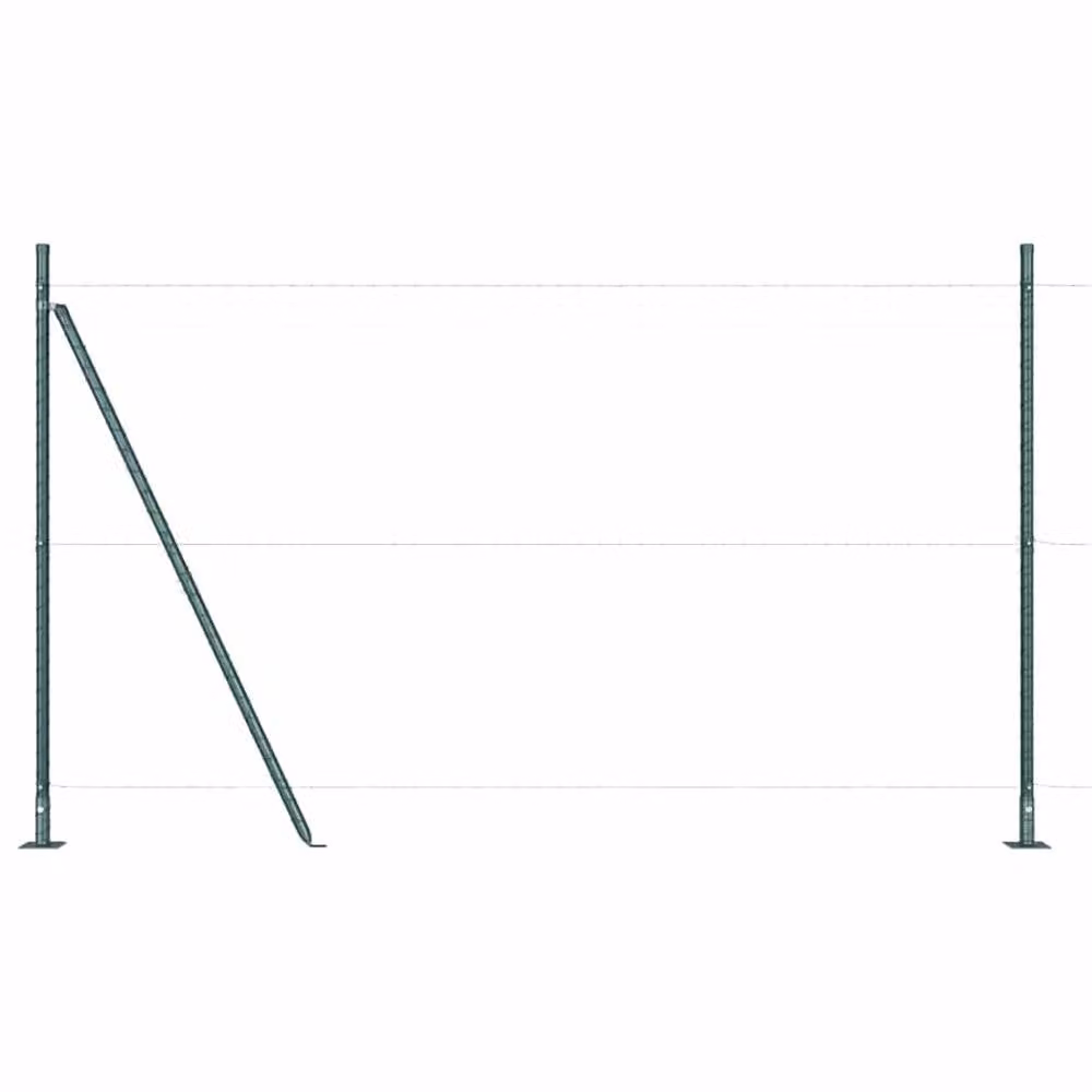 vidaXL Set of 52 Green Steel Square Fence Posts, W/D/H: 3.2 x 3.2 x 88.5 cm – 3