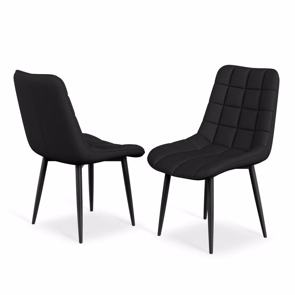 More4Homes Arlo Black Round Dining Table and Nova Faux Leather Dining Chair Set of 4 – 3