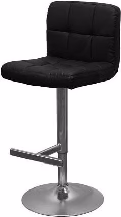 netfurniture Bartok Adjustable Bar Stool with Brushed Chrome Metal Base and Cream Padded Leather Seat